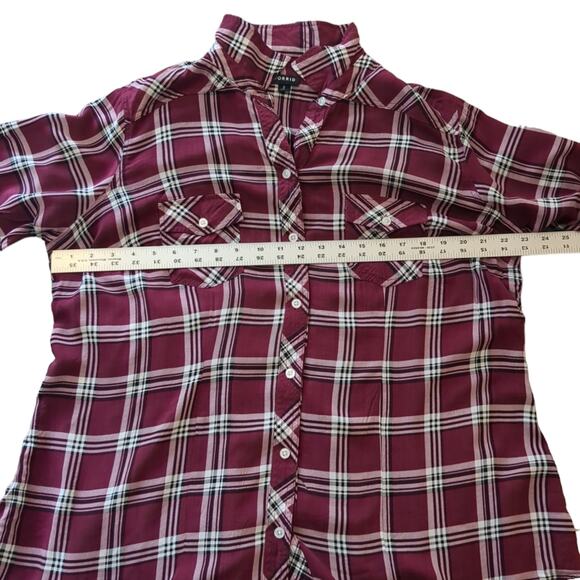 Torrid size 2 lightweight button down plaid shirt - Picture 2 of 8